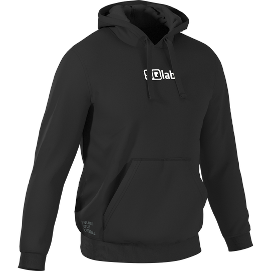 SQlab Logo sweat à capuche unisexe en noir avec poche kangourou