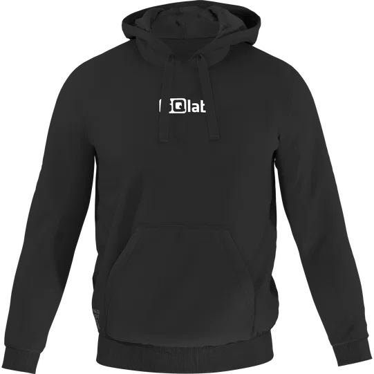 SQlab Logo Hoody Unisex in schwarz mit Kapuze und Känguru-Tasche, Vorderansicht