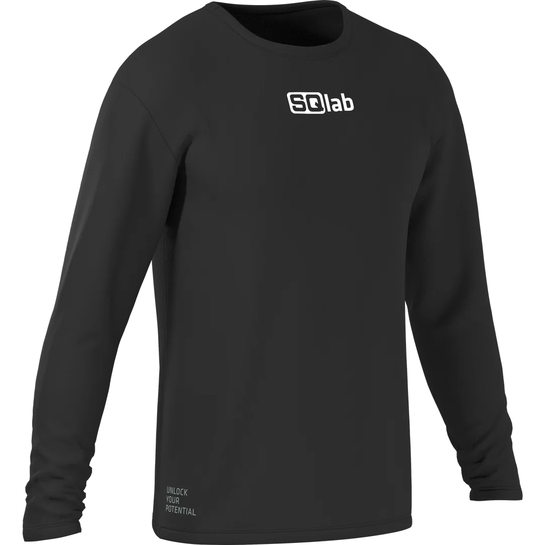 SQlab Tee Logo LS Langarmshirt in schwarz mit weißem Logo