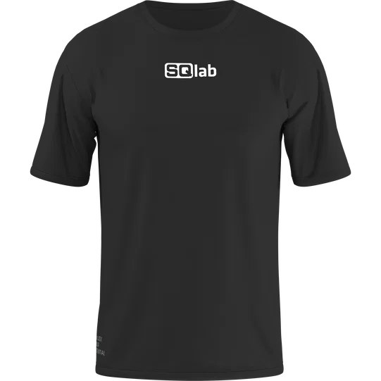 SQlab Logo Tee SS unisex short-sleeve T-shirt in black with white chest logo