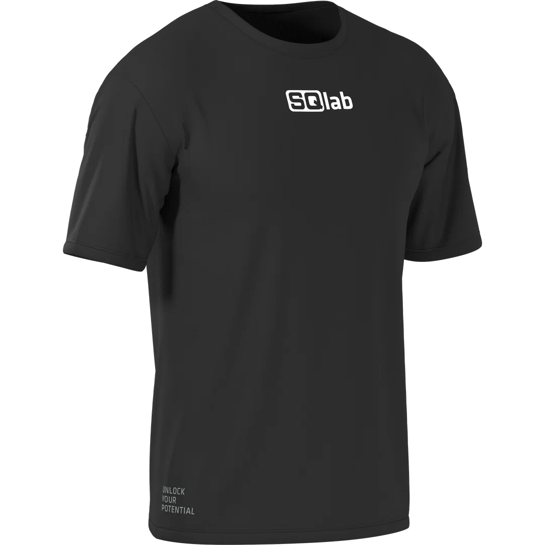 SQlab Logo Tee SS unisex short-sleeve T-shirt in black with white chest logo