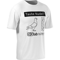 SQlab Taube Nudel T-Shirt unisex in weiß mit schwarzem Grafikprint