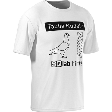 SQlab Taube Nudel T-shirt unisexe en blanc avec imprimé graphique noir