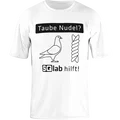 SQlab Taube Nudel unisex T-shirt in white with black graphic print
