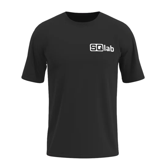 SQlab #mehrbums unisex T-shirt in black with white logo