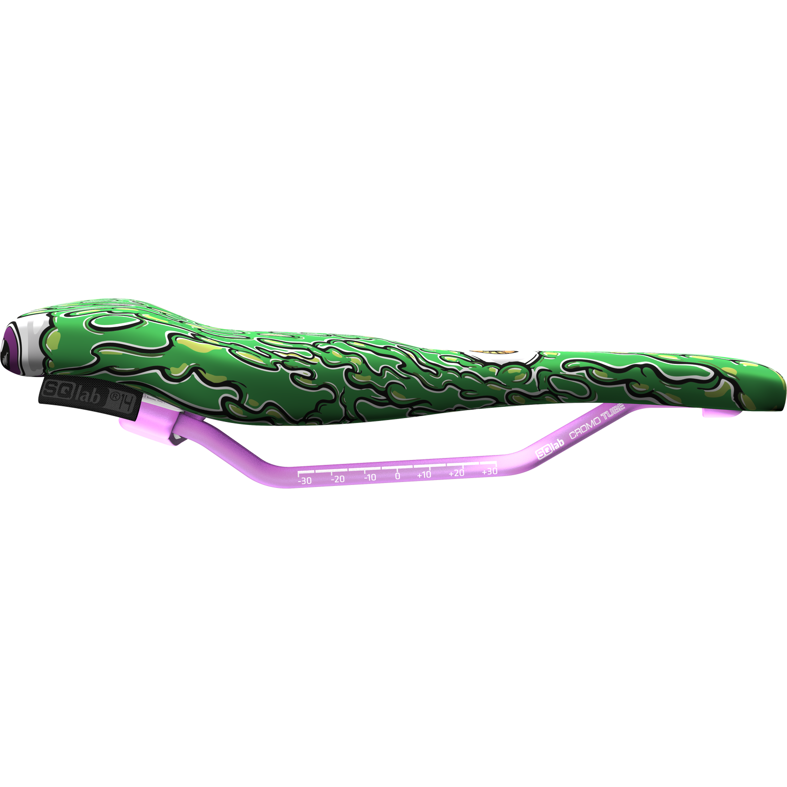 SQlab 6OX ERGOWAVE active 2.2 ltd. Metzger MTB saddle in green and purple