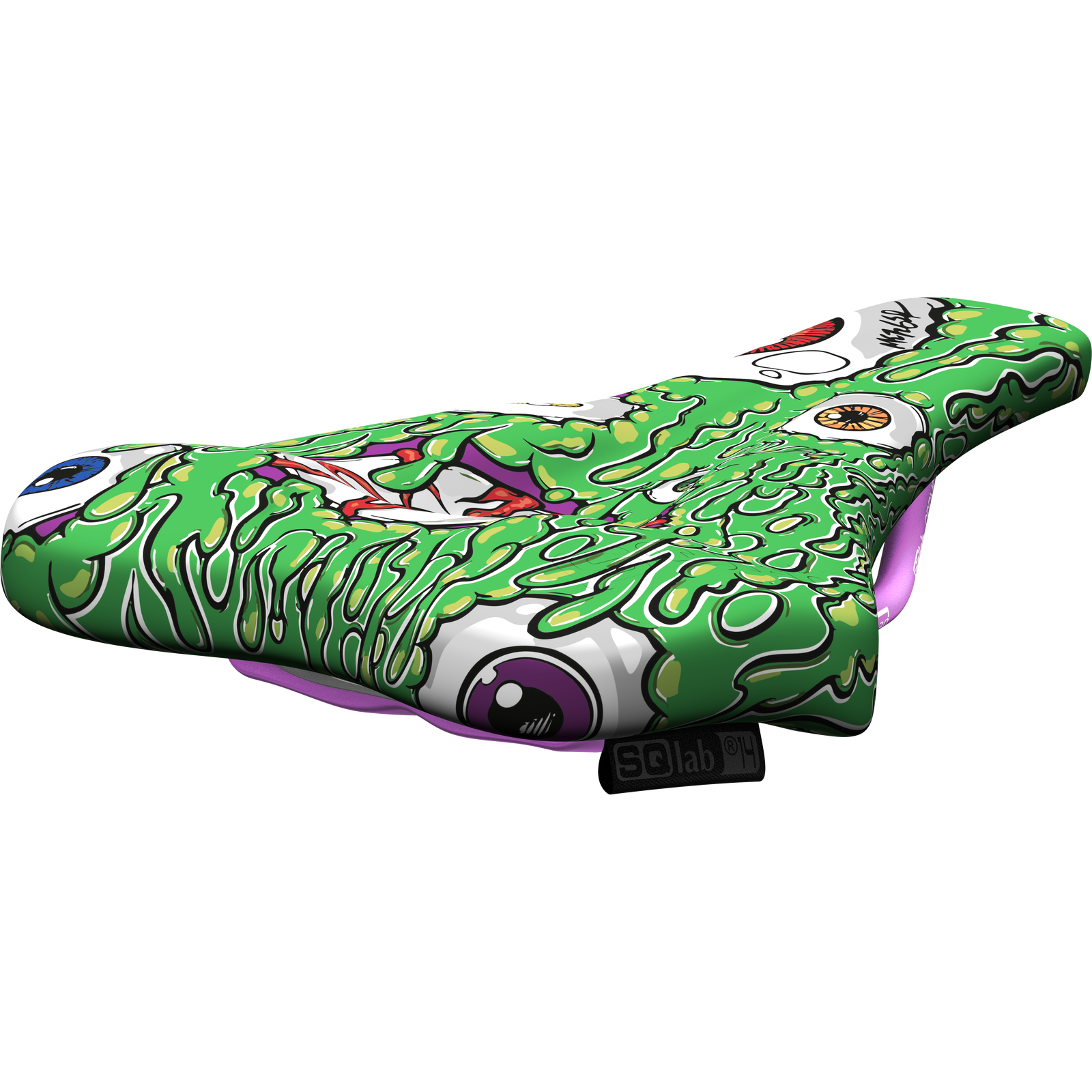SQlab 6OX ERGOWAVE active 2.2 ltd. Metzger MTB saddle in green with Mike Metzger signature design