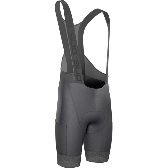 SQlab ONE14 bib shorts in charcoal grey for gravel cycling