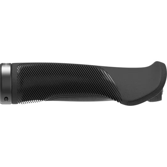 SQlab 702 2.0 ergonomic trekking bike grip in black with lamellae texture and palm wing