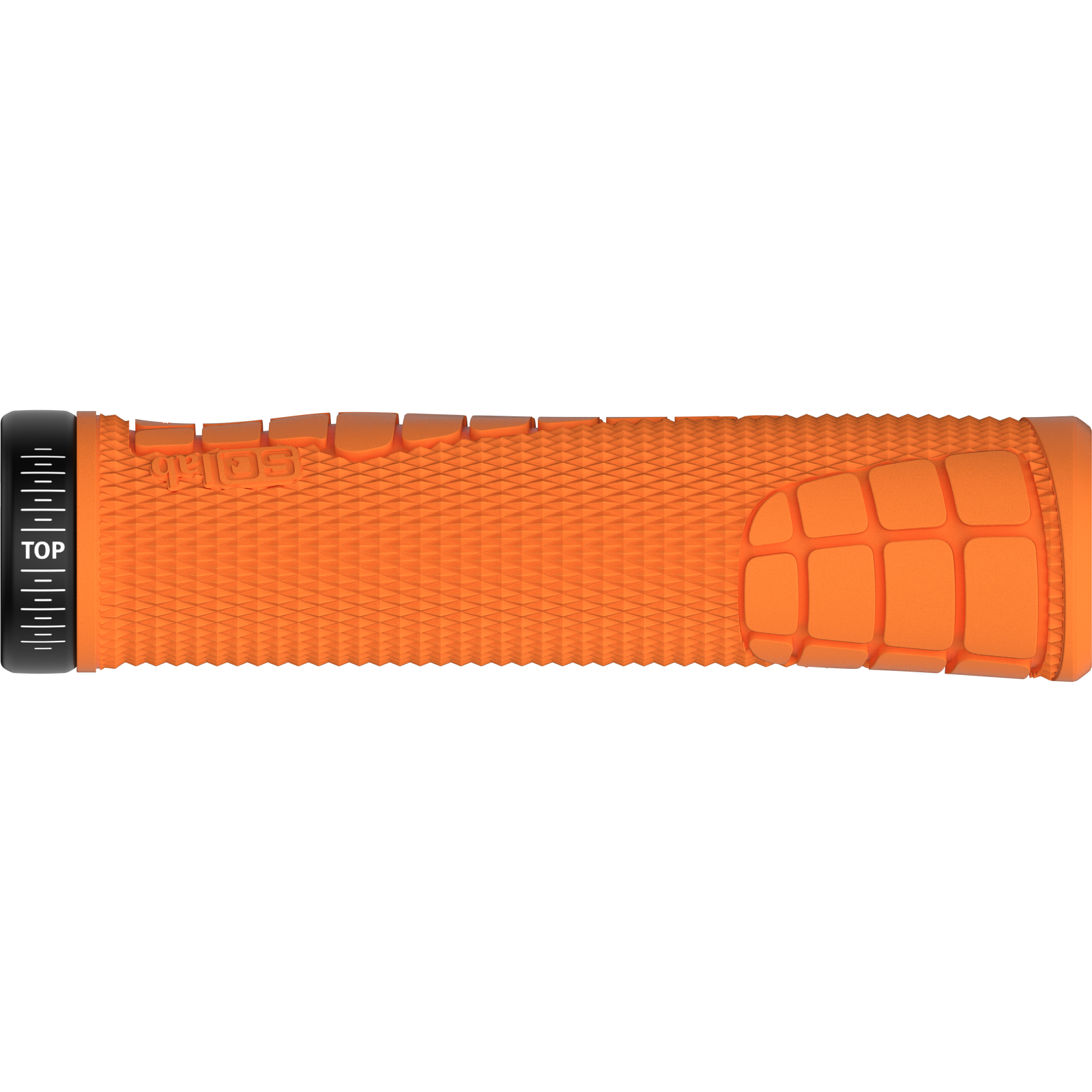 SQlab 7OX Pro 2.0 ergonomic MTB handlebar grips in orange with lock-on clamp