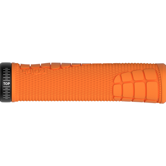SQlab 7OX Pro 2.0 ergonomic MTB handlebar grips in orange with lock-on clamp