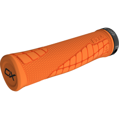 SQlab 7OX Pro 2.0 ergonomic MTB grip in orange with lock-on clamp for downhill and trail