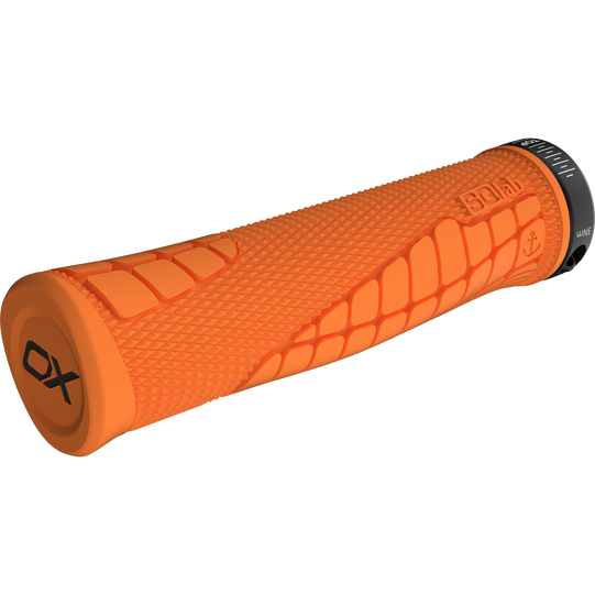 SQlab 7OX Pro 2.0 ergonomic MTB grip in orange with lock-on clamp for downhill and trail