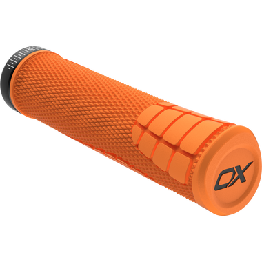 SQlab 7OX Pro 2.0 MTB handlebar grip in orange with lock-on clamp collar