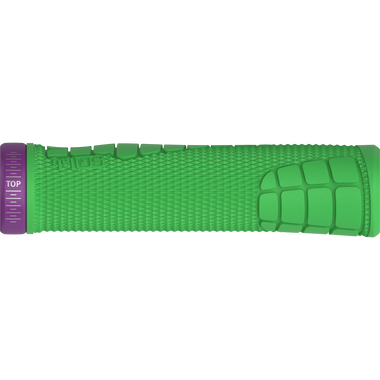 Poignées VTT SQlab 7OX Pro 2.0 Metzger en vert et violet avec collier lock-on