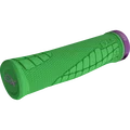 SQlab 7OX Pro 2.0 Metzger Edition MTB grips in vivid green with purple lock ring