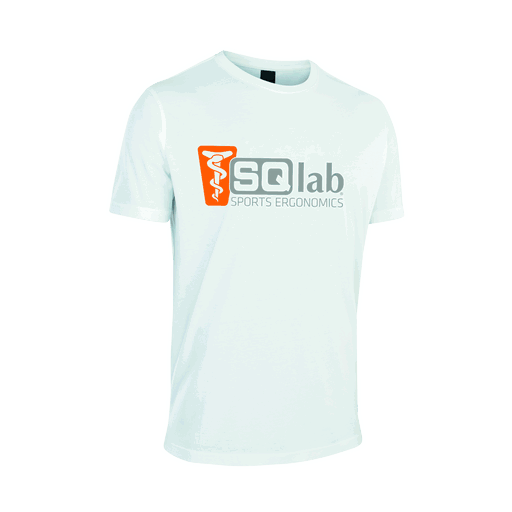 SQlab Tee Performance kurzarm Herren-Sportshirt in weiß mit Logo-Print