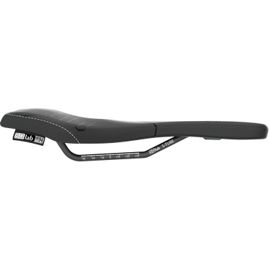 SQlab 611 Ergowave active MTB saddle in black, side profile with S-TUBE rail