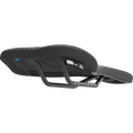 SQlab 611 Ergowave active MTB saddle 14cm in black, side view showing active rail pivot system