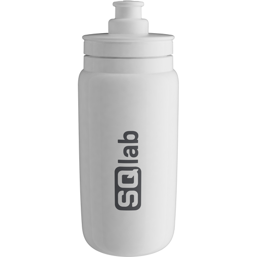 SQlab Fahrrad-Trinkflasche 550ml in hellgrau mit Push-Pull-Ventil, ultraleicht und BPA-frei