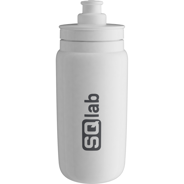 SQlab Fahrrad-Trinkflasche 550ml in hellgrau mit Push-Pull-Ventil, ultraleicht und BPA-frei