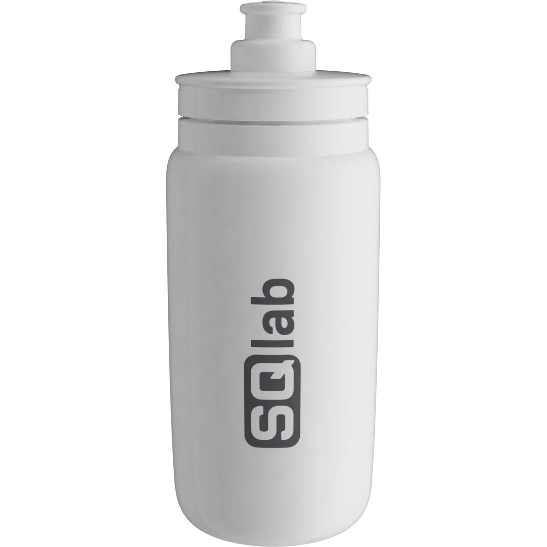 SQlab cycling water bottle 550ml in light grey with push-pull valve, ultra-light and BPA-free