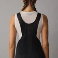 SQlab ONE11 bib shorts in black for mountain biking, back view showing mesh bib straps
