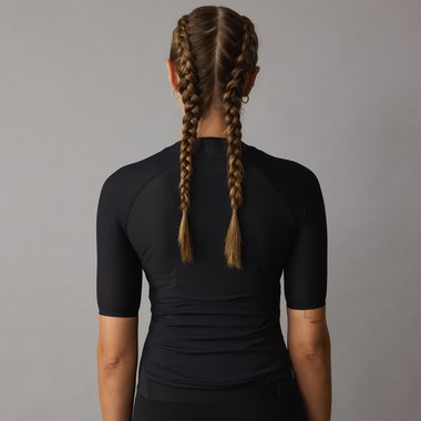 SQlab Jersey ONE12 Damen Radtrikot in schwarz für Rennrad und Langstrecke — Rückenansicht
