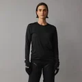 SQlab ONE OX unisex long-sleeve MTB jersey in black for mountain biking and enduro