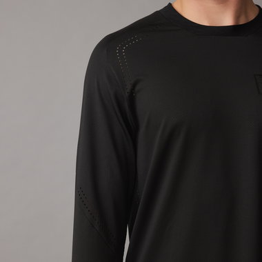 SQlab ONE OX long-sleeve MTB jersey in black with laser-cut ventilation