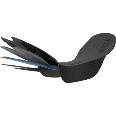 SQlab SQ-Pad 12 2.0 coussin chamois en noir, vue éclatée de la construction multicouche