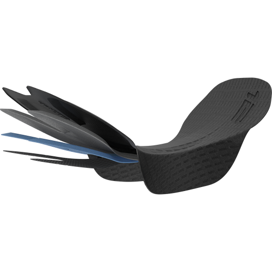 SQlab SQ-Pad 12 2.0 coussin chamois en noir, vue éclatée de la construction multicouche