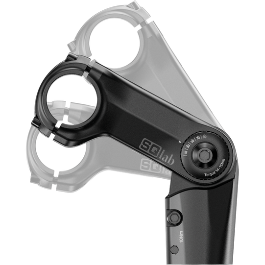 SQlab 821 3.0 adjustable bike stem in black with 0–90° angle adjustment