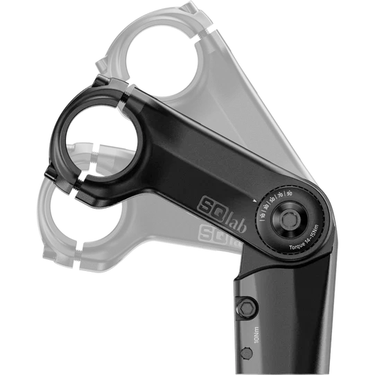 SQlab 821 3.0 adjustable bike stem in black with 0–90° angle adjustment