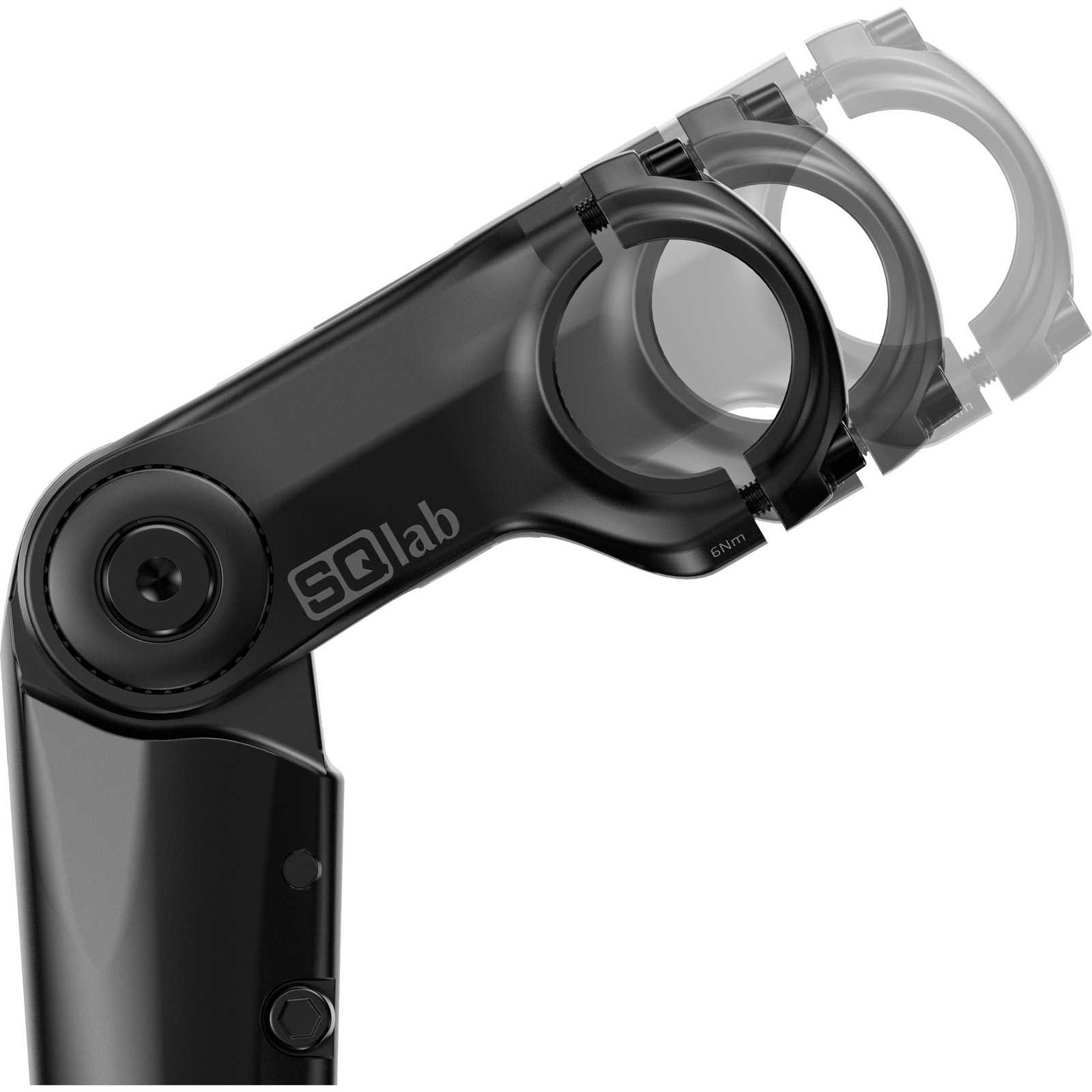 SQlab 821 3.0 adjustable bike stem in black with SP-Connect mount