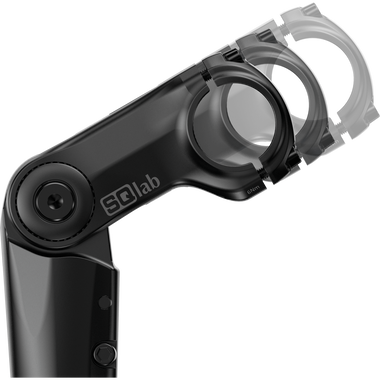 SQlab 821 3.0 adjustable bike stem in black with SP-Connect mount