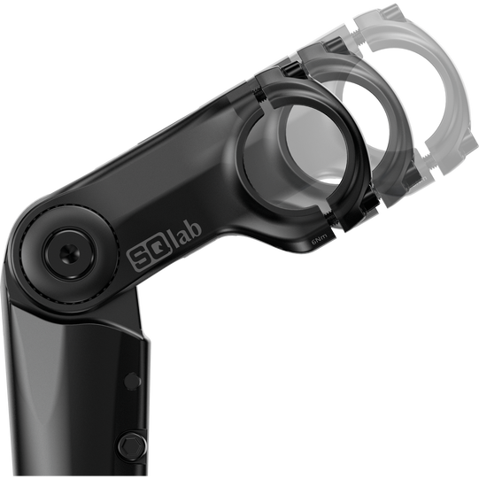 SQlab 821 3.0 adjustable bike stem in black with SP-Connect mount