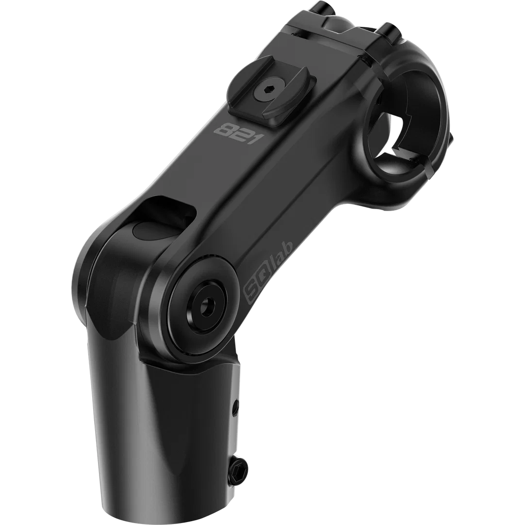 SQlab 821 3.0 adjustable bike stem in black with SP-Connect mount