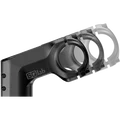 SQlab 810 3.0 mountain bike stem in black, handlebar clamp detail view