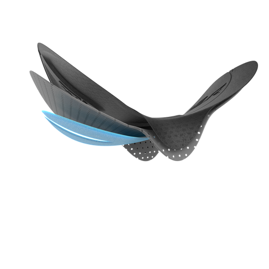 SQlab SQ-Pad 12 R coussin de cyclisme en noir et bleu clair vue éclatée multicouche