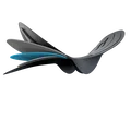 SQlab SQ-Pad 11 cycling chamois pad 6mm in dark charcoal and cyan exploded layer detail view