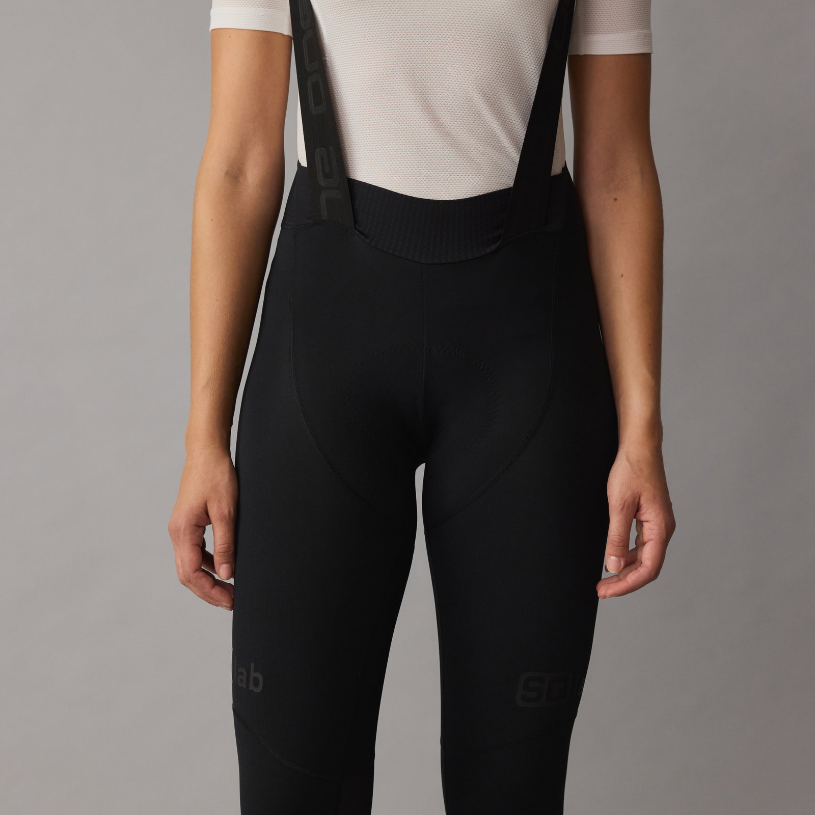 SQlab ONE12 Damen Bib-Tights in schwarz mit Träger und Chamois-Einsatz für Radsport