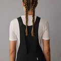 SQlab ONE12 Damen Bib-Tights in schwarz mit Logostreifen – Rückansicht