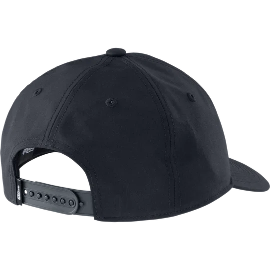 SQlab Cap Logo casquette snapback en noir charbon, vue arrière avec sangle d'ajustement