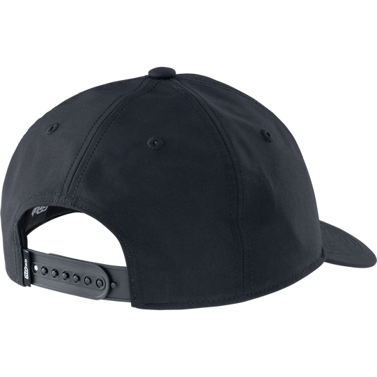 SQlab Cap Logo casquette snapback en noir charbon, vue arrière avec sangle d'ajustement