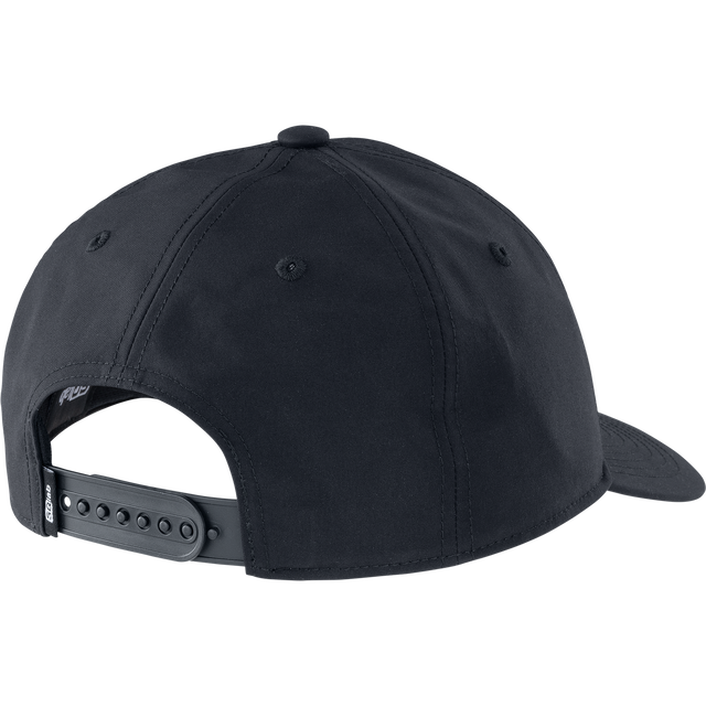 SQlab Cap Logo casquette snapback en noir charbon, vue arrière avec sangle d'ajustement