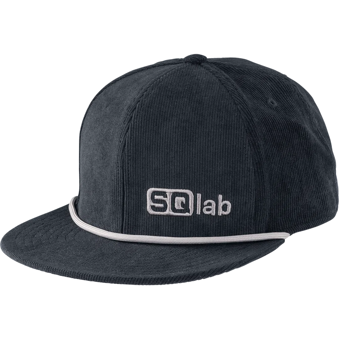 SQlab Cap OX casquette snapback en velours côtelé gris anthracite avec liseré corde gris