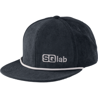 SQlab Cap OX casquette snapback en velours côtelé gris anthracite avec liseré corde gris