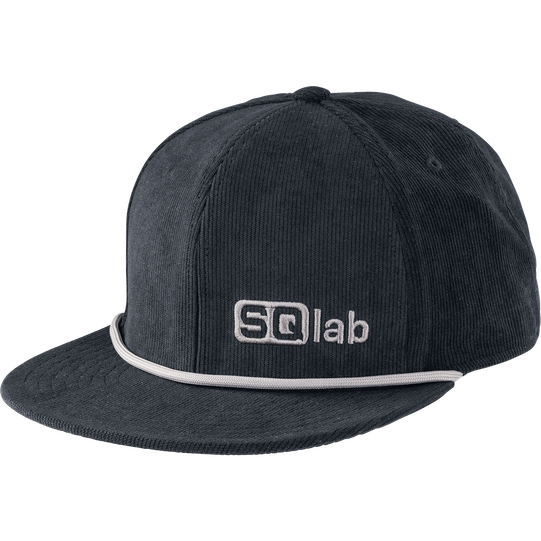 SQlab Cap OX casquette snapback en velours côtelé gris anthracite avec liseré corde gris