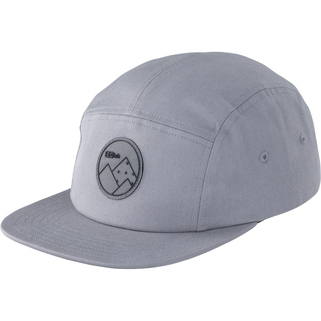 SQlab Cap Team casquette 5 panneaux en gris clair avec patch logo montagne